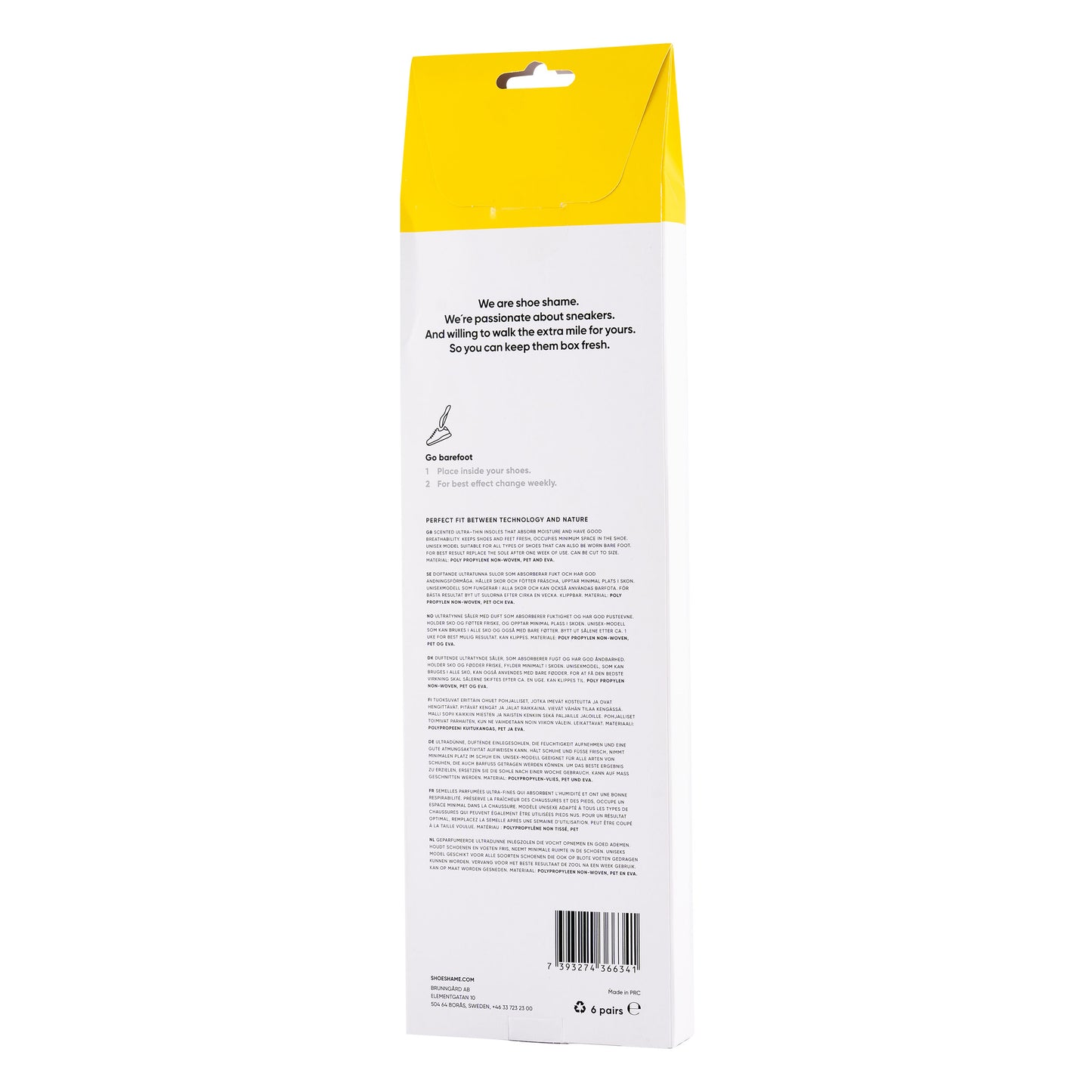 SHOE SHAME Go Barefoot insoles - 6 ζευγάρια