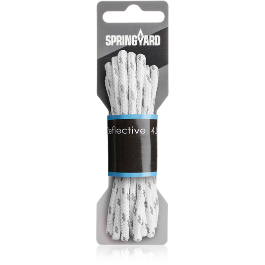 SPRINGYARD Round Reflective 4.0 White laces 137cm