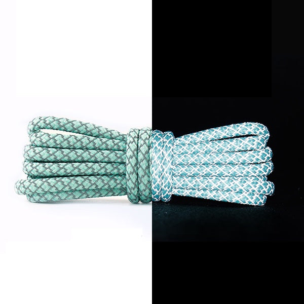Round Reflective Mint laces 100cm