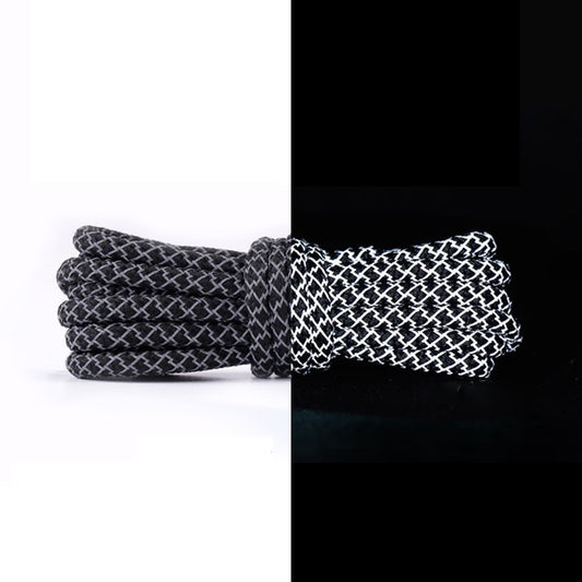 Round Reflective Black laces 100cm