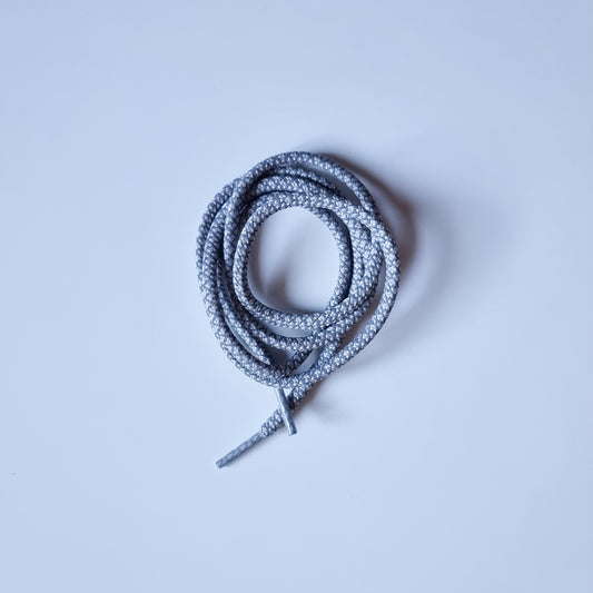 Round Reflective Light grey laces 100cm