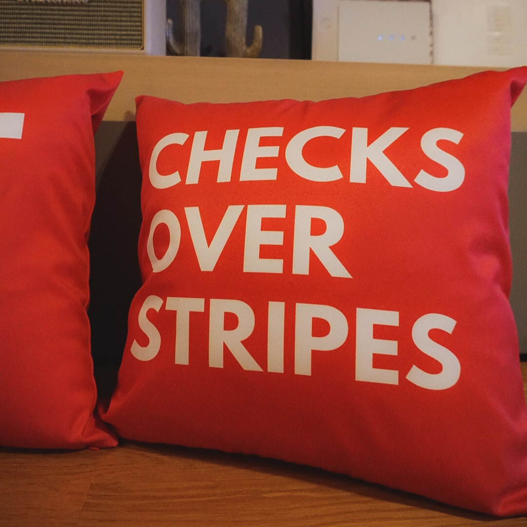 Pillow Case Checks Over Stripes