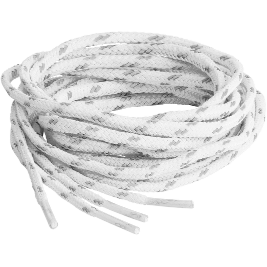 SPRING YARD Round Reflective 4.0 White laces 137cm
