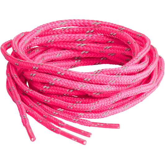 SPRING YARD Round Reflective 4.0 Neon pink laces 137cm