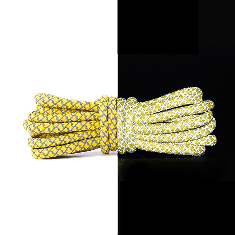 Round Reflective Yellow laces 100cm