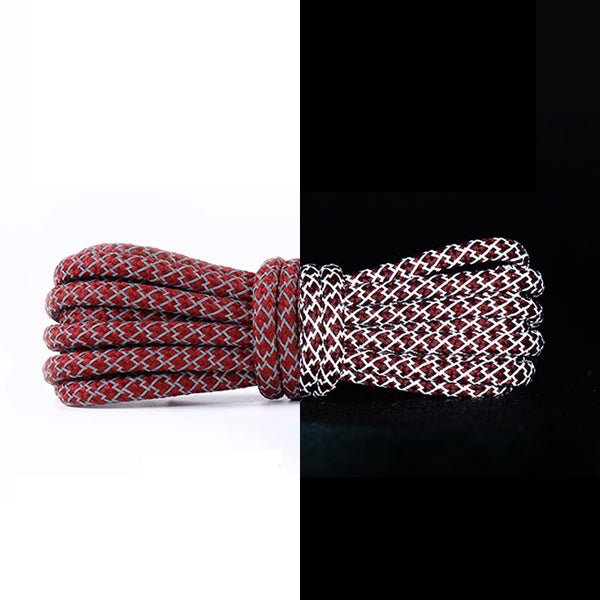 Round Reflective Red laces 100cm