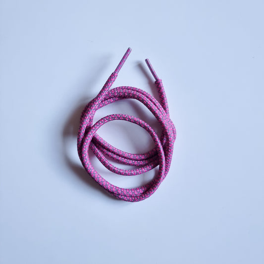 Round Reflective Pink laces 100cm