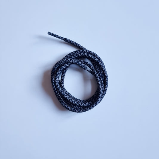 Round Reflective Black laces 100cm